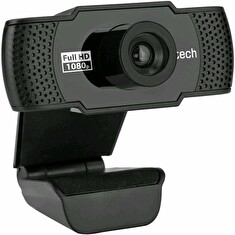 C-TECH webkamera CAM-11FHD/ Full HD 1080p/ MJPEG/YUY2/ mikrofon/ držák/ Plug and Play/ USB 2.0/ kabel 1,5 m/ černá