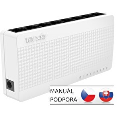 Tenda S108 8-Port Mini Eco Fast Ethernet Switch, 10/100 Mb/s, Desktop